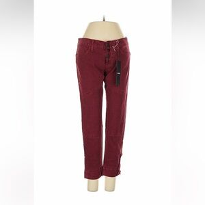 Women's Burgundy and Black Stripe Jeans Sz 27